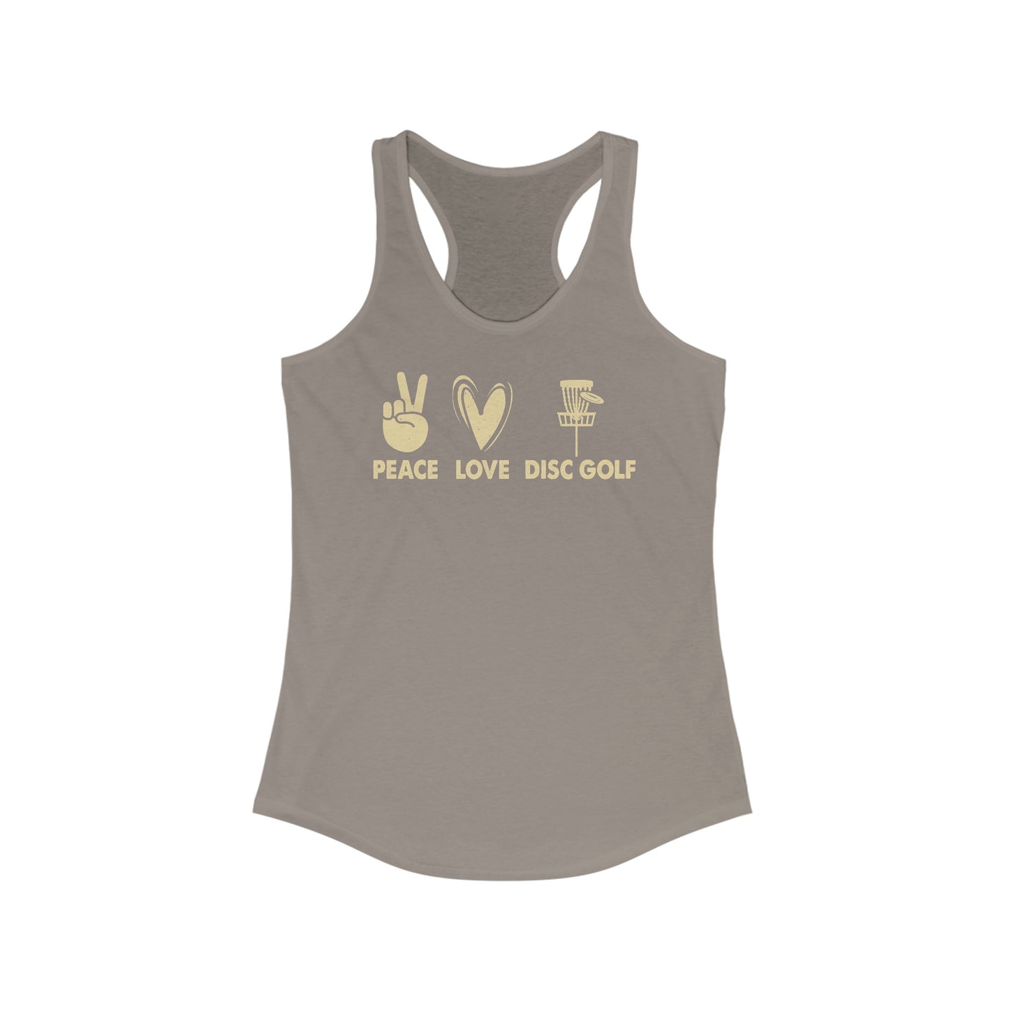 Women's Racerback Tank with Peace Love Disc Golf