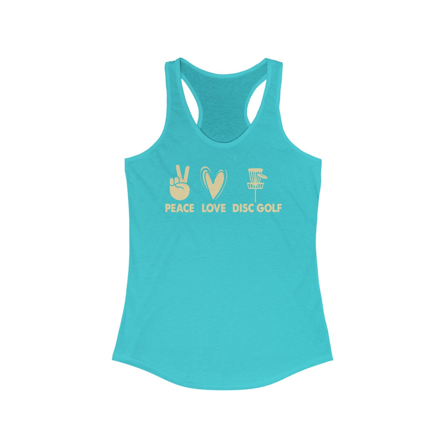 Women's Racerback Tank with Peace Love Disc Golf