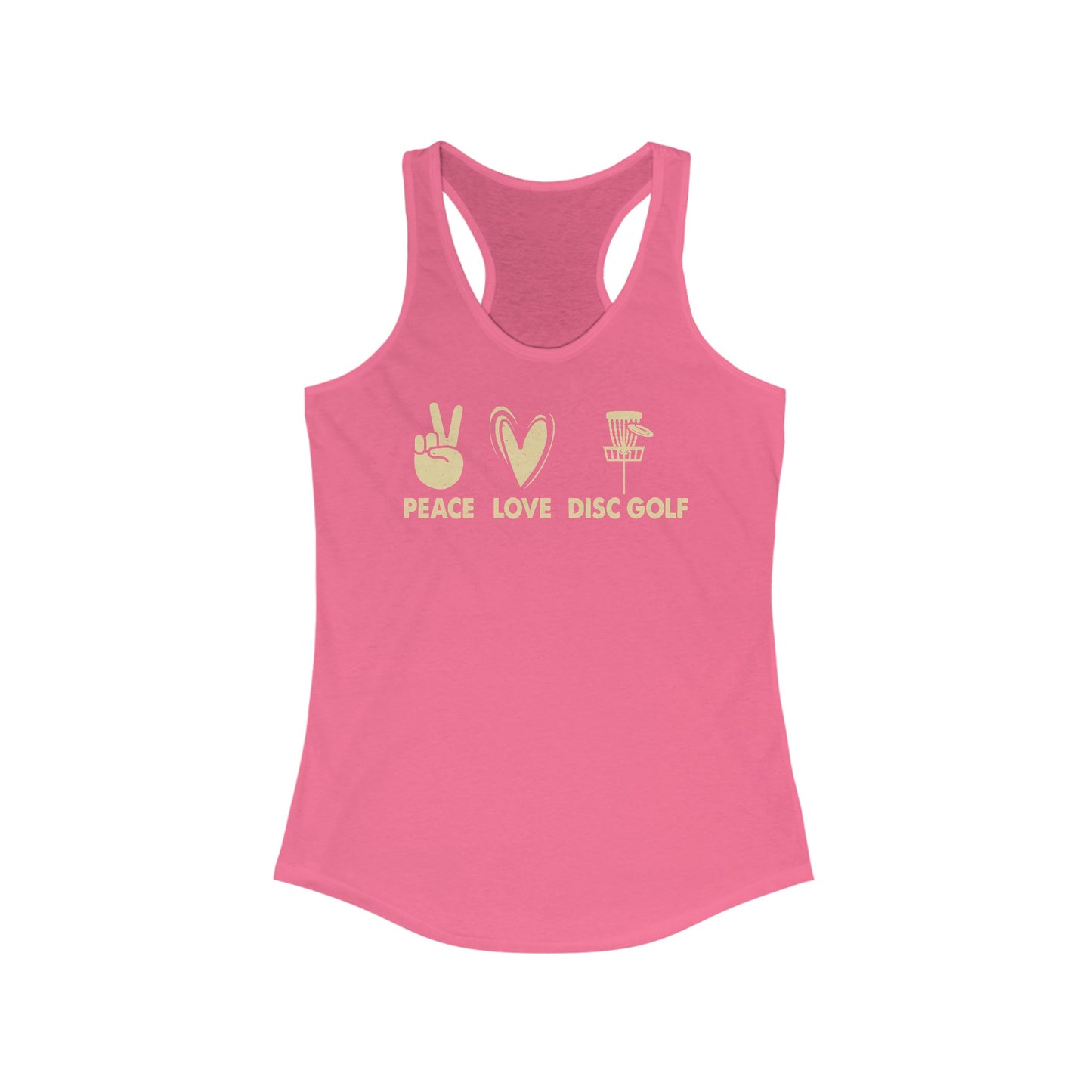 Women's Racerback Tank with Peace Love Disc Golf