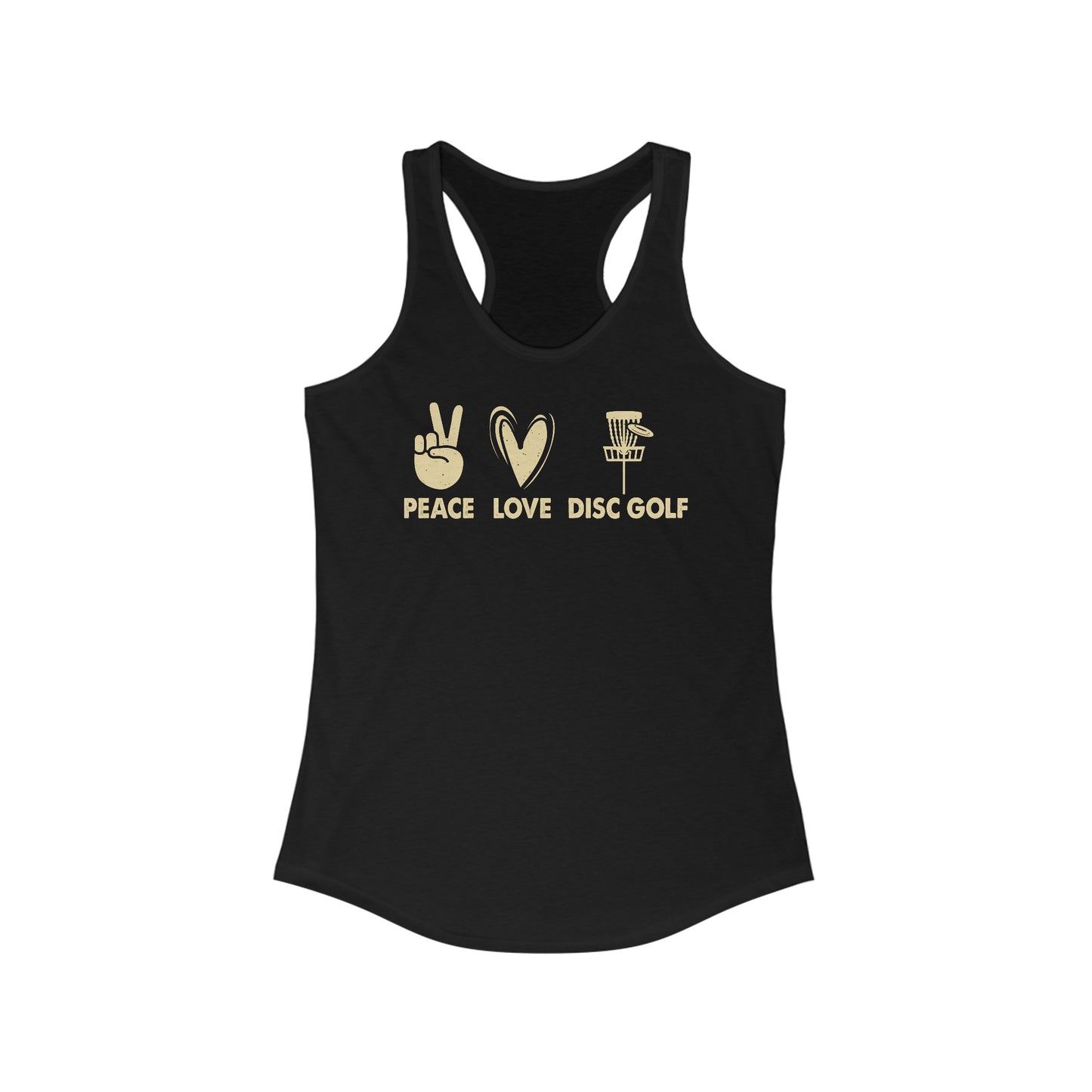 Women's Racerback Tank with Peace Love Disc Golf