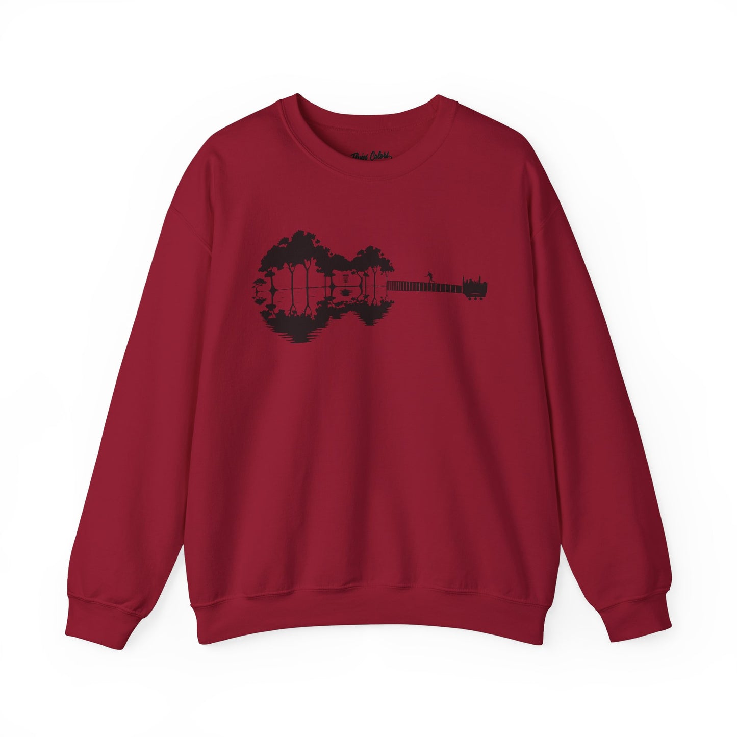 Flyin Colors Unisex Heavy Blend™ Crewneck Sweatshirt With Disc Golf Guitar Image