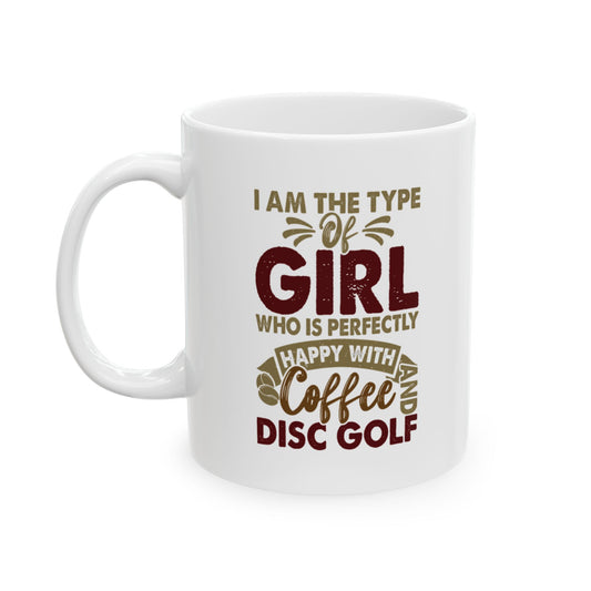 Flyin Colors Ceramic Mug, (11oz) Disc Golf Girl