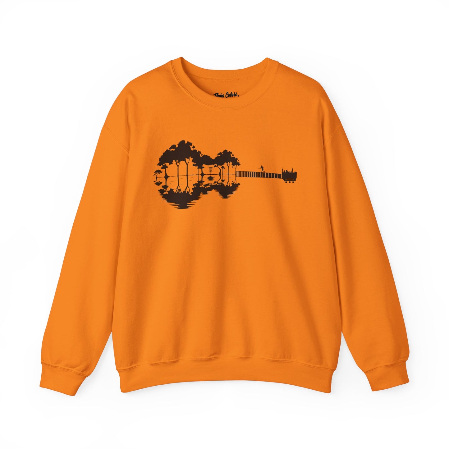 Flyin Colors Unisex Heavy Blend™ Crewneck Sweatshirt With Disc Golf Guitar Image