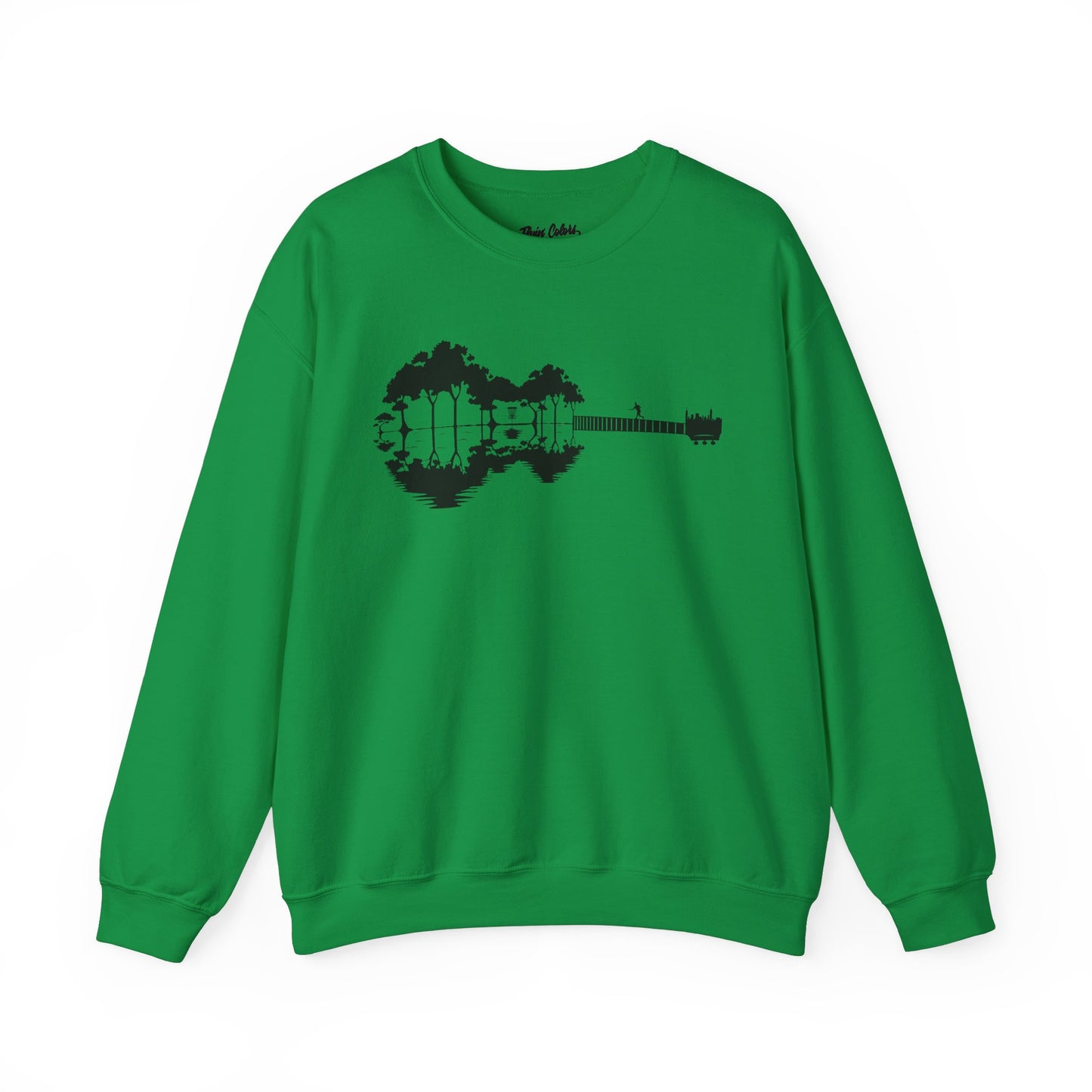 Flyin Colors Unisex Heavy Blend™ Crewneck Sweatshirt With Disc Golf Guitar Image