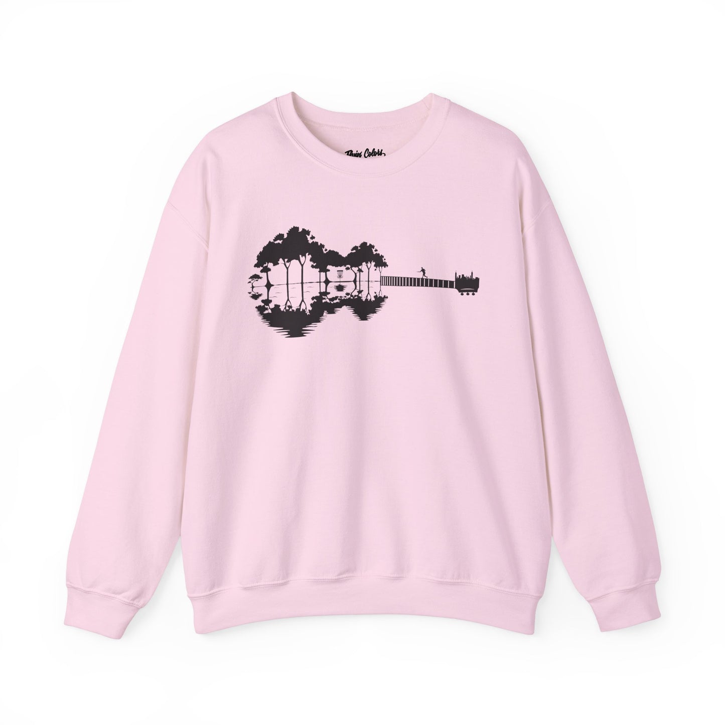 Flyin Colors Unisex Heavy Blend™ Crewneck Sweatshirt With Disc Golf Guitar Image