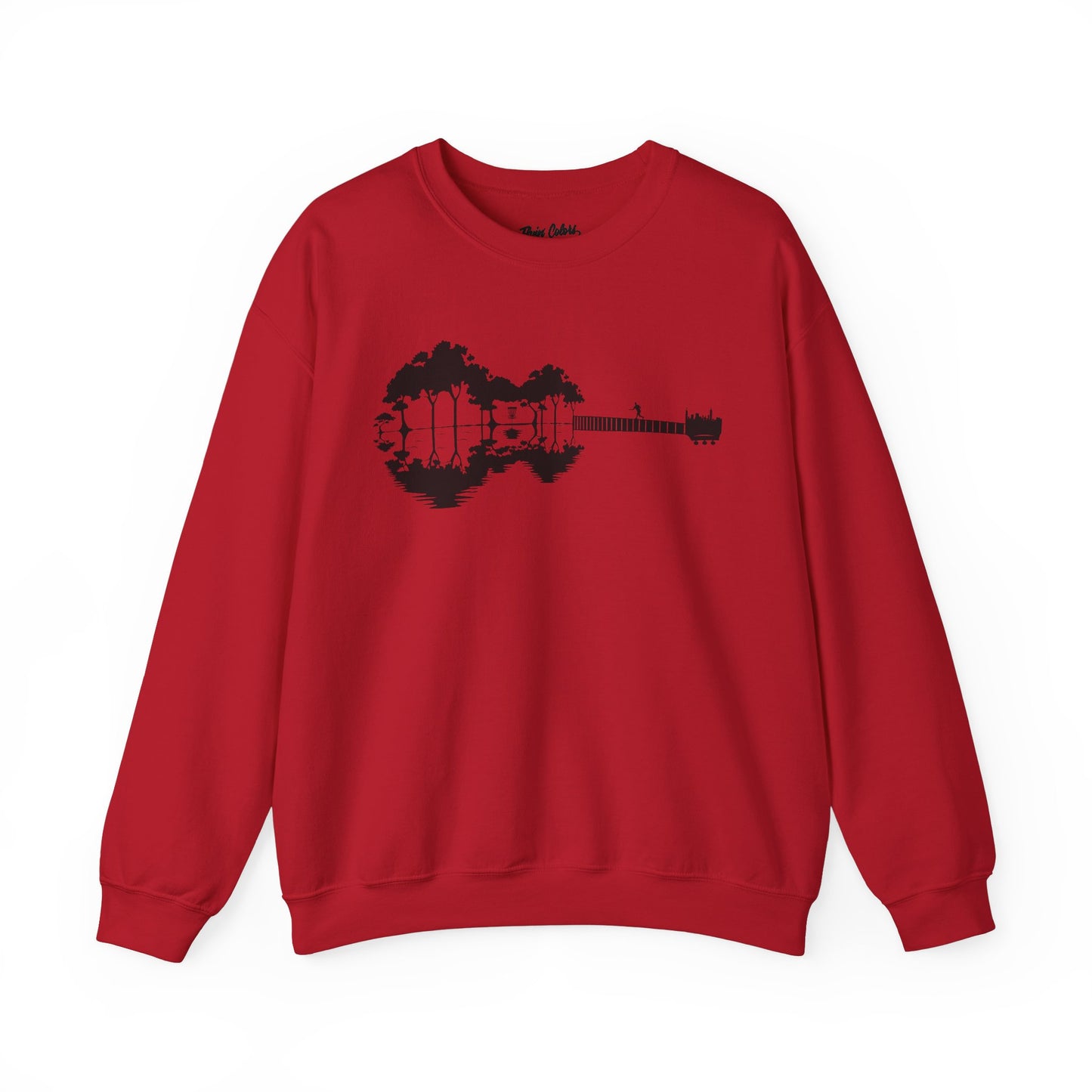 Flyin Colors Unisex Heavy Blend™ Crewneck Sweatshirt With Disc Golf Guitar Image