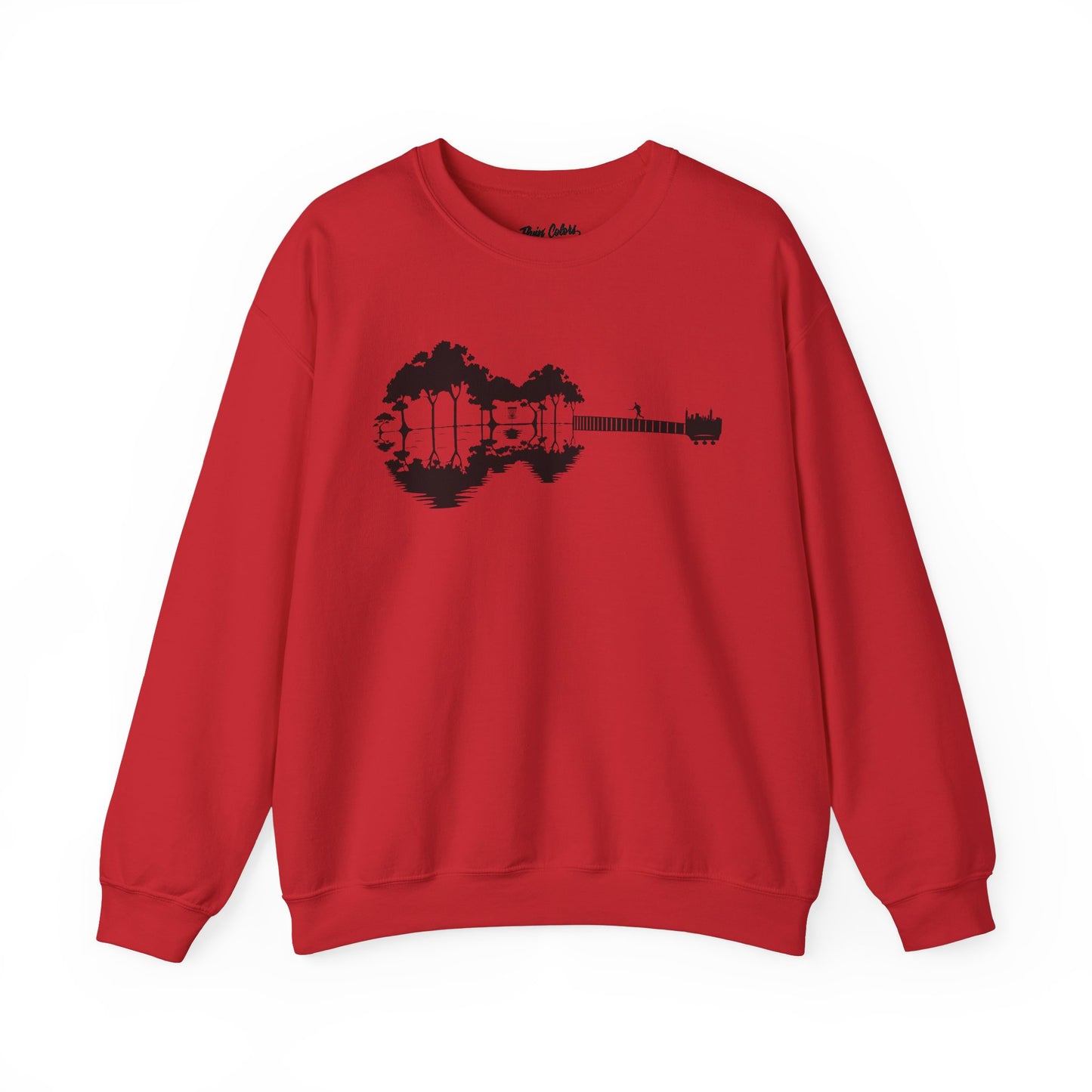 Flyin Colors Unisex Heavy Blend™ Crewneck Sweatshirt With Disc Golf Guitar Image