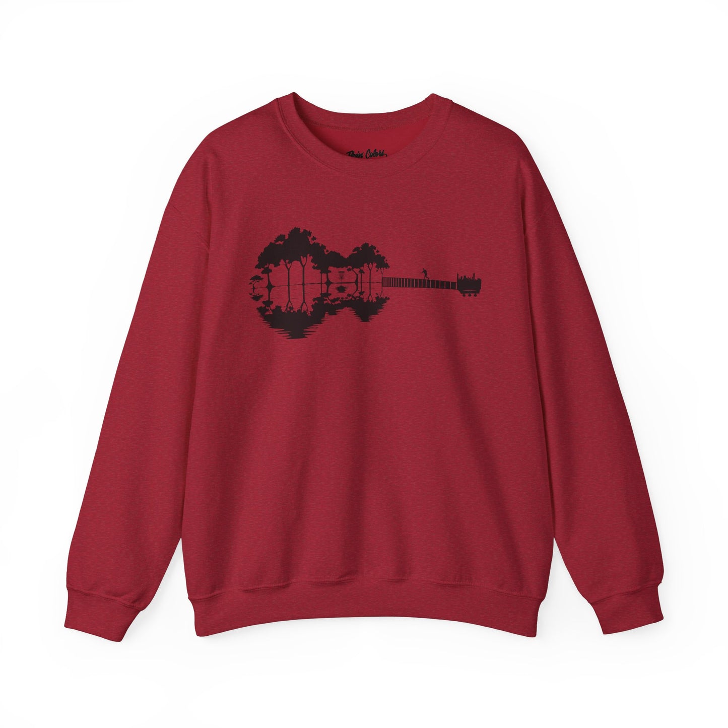 Flyin Colors Unisex Heavy Blend™ Crewneck Sweatshirt With Disc Golf Guitar Image