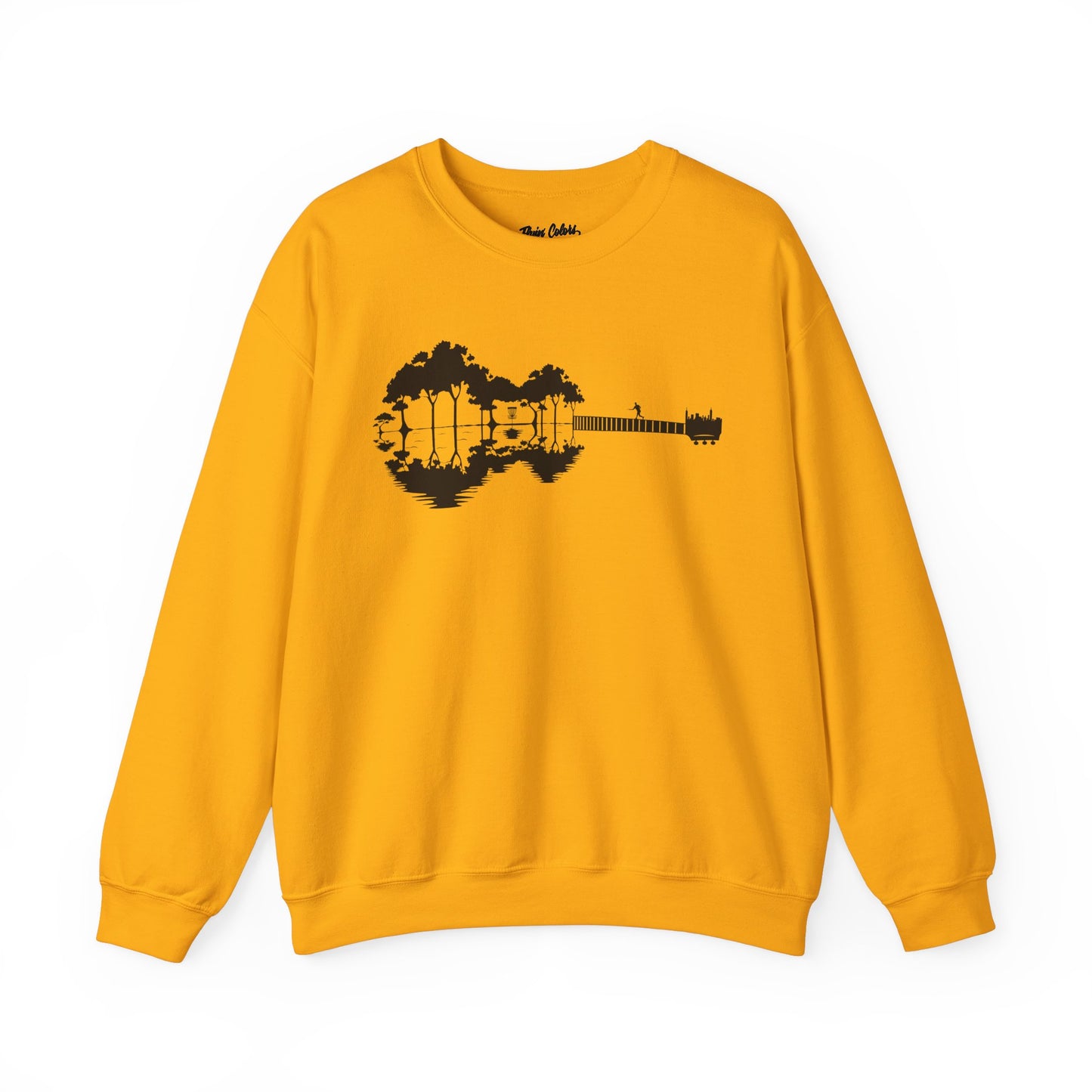 Flyin Colors Unisex Heavy Blend™ Crewneck Sweatshirt With Disc Golf Guitar Image